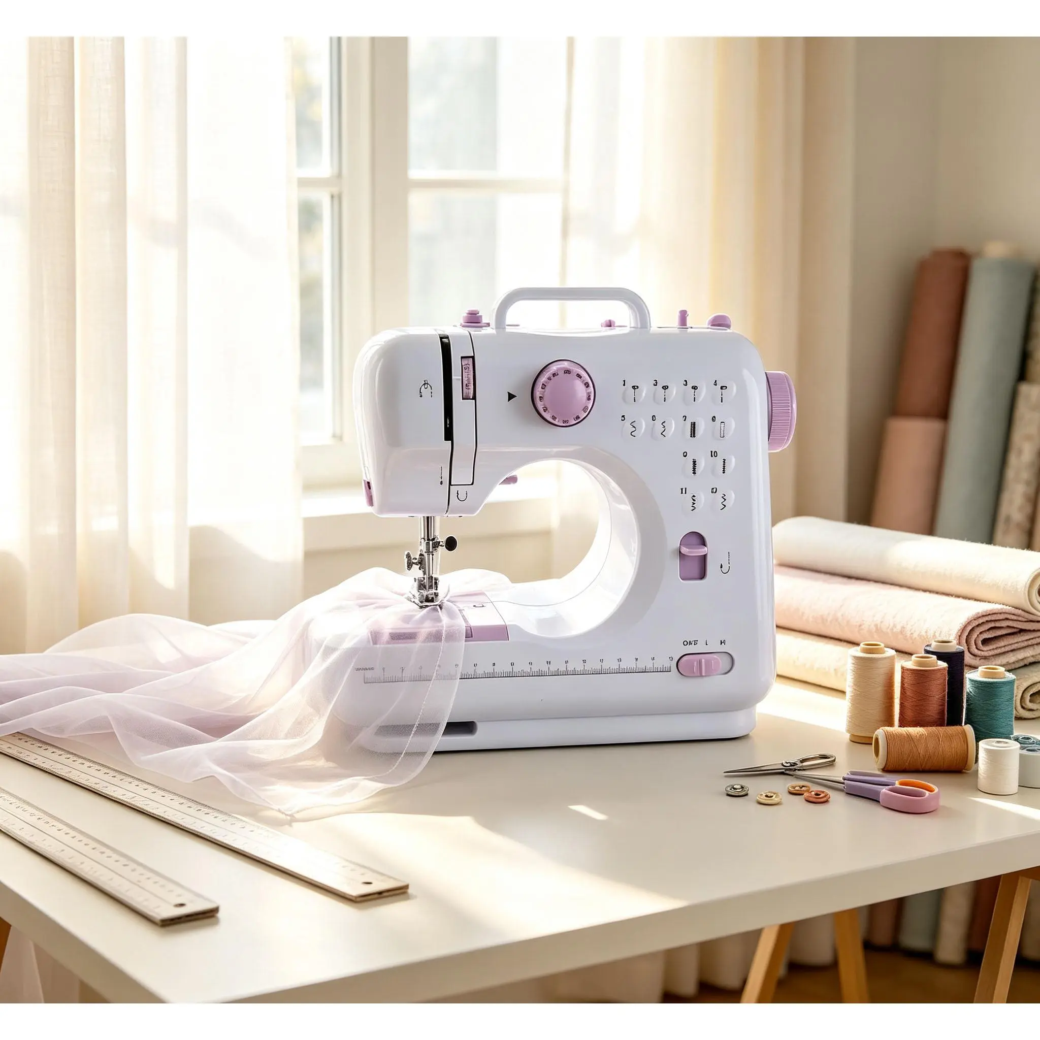 Lightweight Portable Sewing Machine, Dual Control Modes, Easy Operation for New Sewers, Compact Size for Storage, Perfect for Crafting, Mending Clothes and Holiday DIY Creations