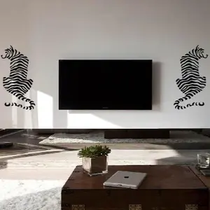 Tiger Sitting backwards. Vinyl Mural Decal sold as Pair Left and Right