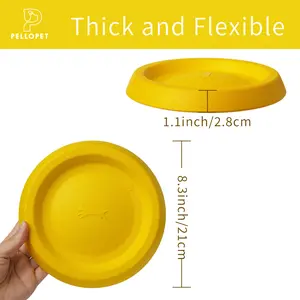 Dog Discs Toy, Durable Soft EVA pet frisbee, Flying Discs for Throwing Catching, Durable for Aggressive Chewers, Water Floating Dog Toys, Swimming Training, Medium Large Breeds, Yellow