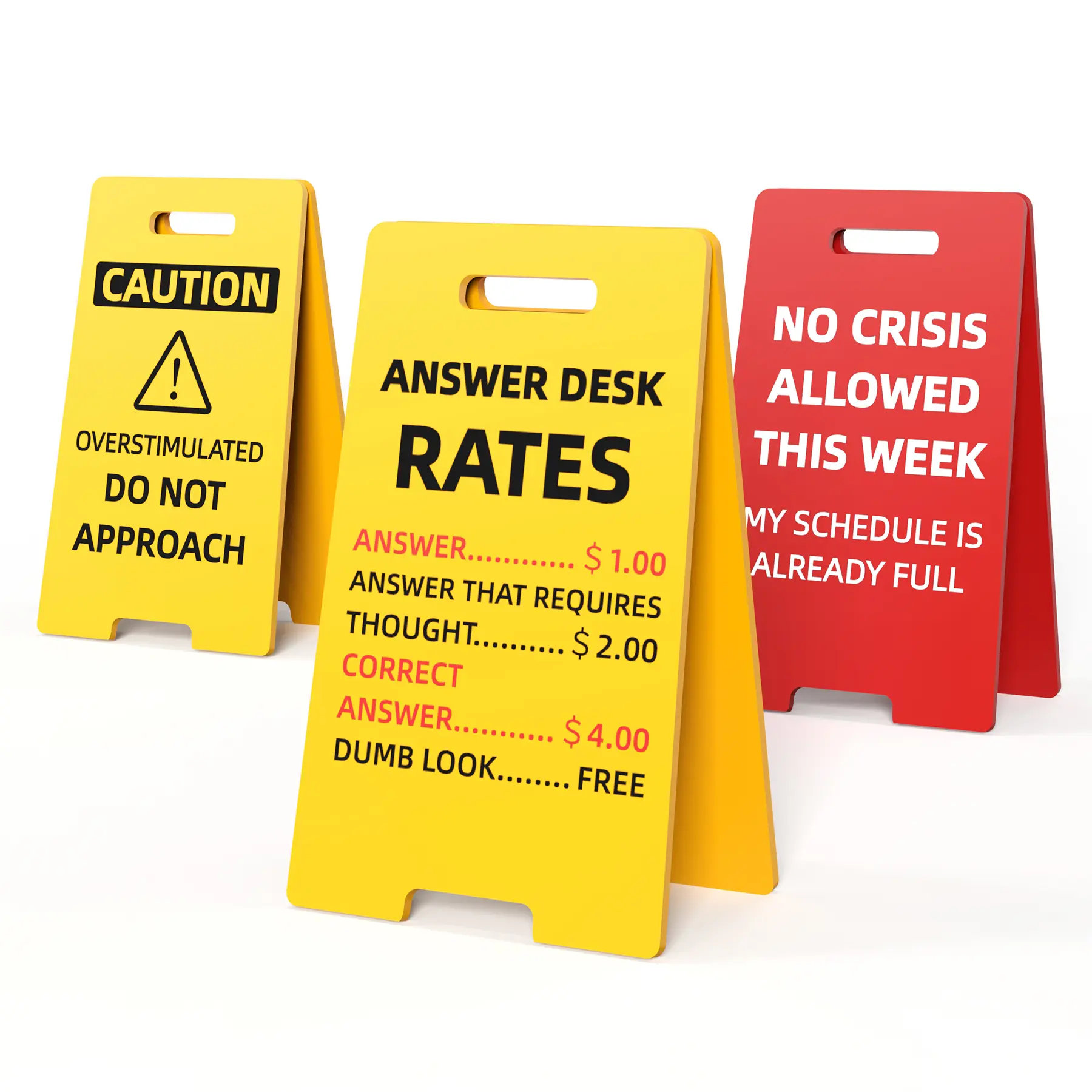 Funny Office Decor Desk Signs 3 Pack - Novelty Boss Gifts for Women Men Office Decorations Principal Coworker Teacher Appreciation - White Elephant Funny Desk Accessories for Work