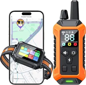 Meowant GPS Wireless Dog Fence Collar，with Training Remote,Custom Fence,Beep/Vibration/Correction,Alert Band,Waterproof LCD Collar,Outdoor