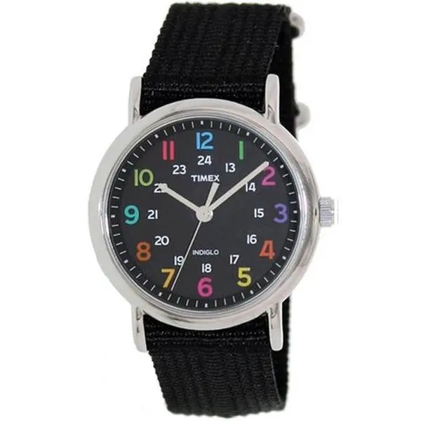 Timex Weekender Nylon Ladies Watch T2N855, Durable, Black Nylon, 38Mm
