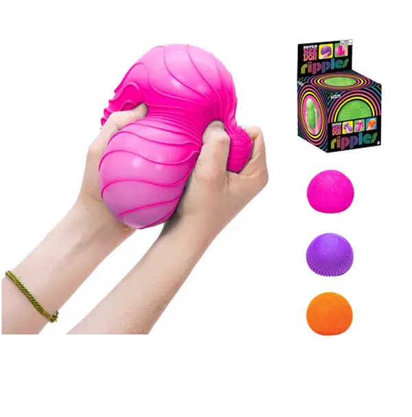Schylling Super NeeDoh Ripples- Huge NeeHoh 4.5" in Diameter - Sensory Toy with Fun Dough Filling - 1 Random Color - Ages 3 and Up - One piece shippe