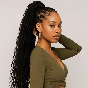 Synthetic Extensions 30 inch goddess loc ponytail drawstring