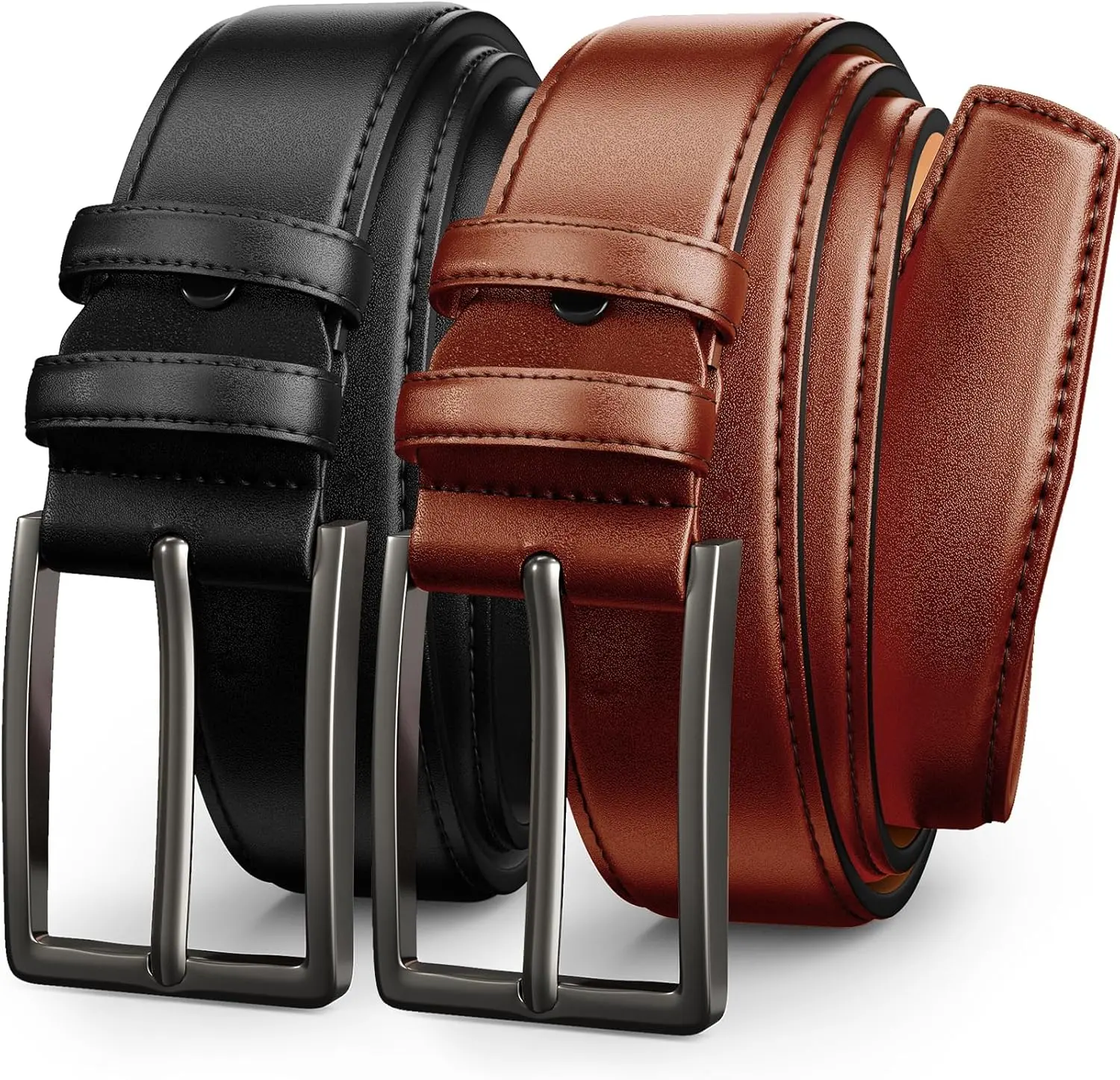 Gray Buckle-tan&blk Belt