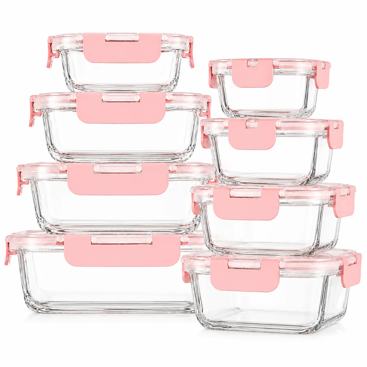 8‑piece Set Wide‑Clip Pink