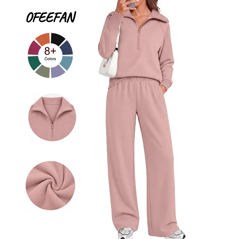 OFEEFAN Two Piece Sweat Sets for Women Cozy Sweatsuits Fashion Lounge Matching Sets Clothing Sweatshirt Womenswear, Sets For Women 2 Piece, Women's 2 Piece Sets