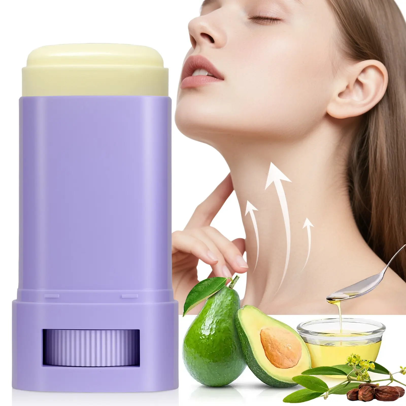 Yecuce Snake Oil Neck Lifting Firming Stick 15g, Neck Care Stick, Smooths Neck Skin, Tightens Loose Skin, Hydrating Moisturizing Cream for All Skin Types, Moisturizer