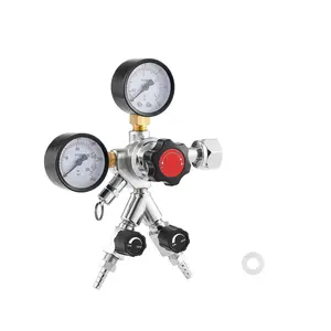 fathersdaygift  VEVOR CO2 Regulator, Dual-Gauge Dual-Valve Beer Keg Regulator, 0-60 PSI Adjustable Pressure, Heavy-Duty CO2 Tank Gas Regulator with 2 Check Valves, for Draft Beer Homebrewing, Fits CGA320 Interface