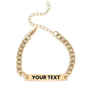 Engraved Mini Kids Bracelet Curved Bar