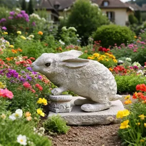 New Trend Outdoor Realistic Rabbit Animal Figurine, Lawn Garden Sculpture, Garden Setting, High-Quality Resin Craft, Home Courtyard Decoration