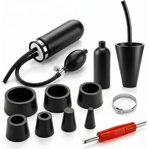 Automotive Smoke Machine Accessories Kit - 12-in-1 EVAP Vacuum Leak Detector with Inflatable Intake Adapter & 7 Size Sealing Cones