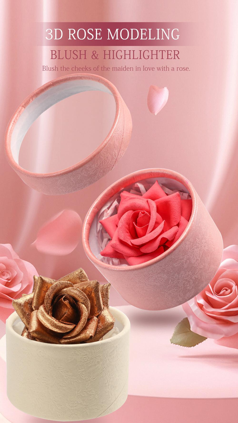 3D Rose Blush | Natural Glow, Soft Color, Easy Blend Cheek Makeup Lightweight Radiant Flower Cosmetic