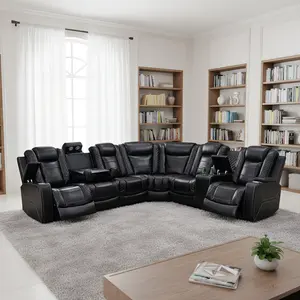 Living room leather combination set sofa/3-seater sofa/2-seater sofa/1-seater sofa, reclining sofa, suitable for living rooms, apartments, offices.
