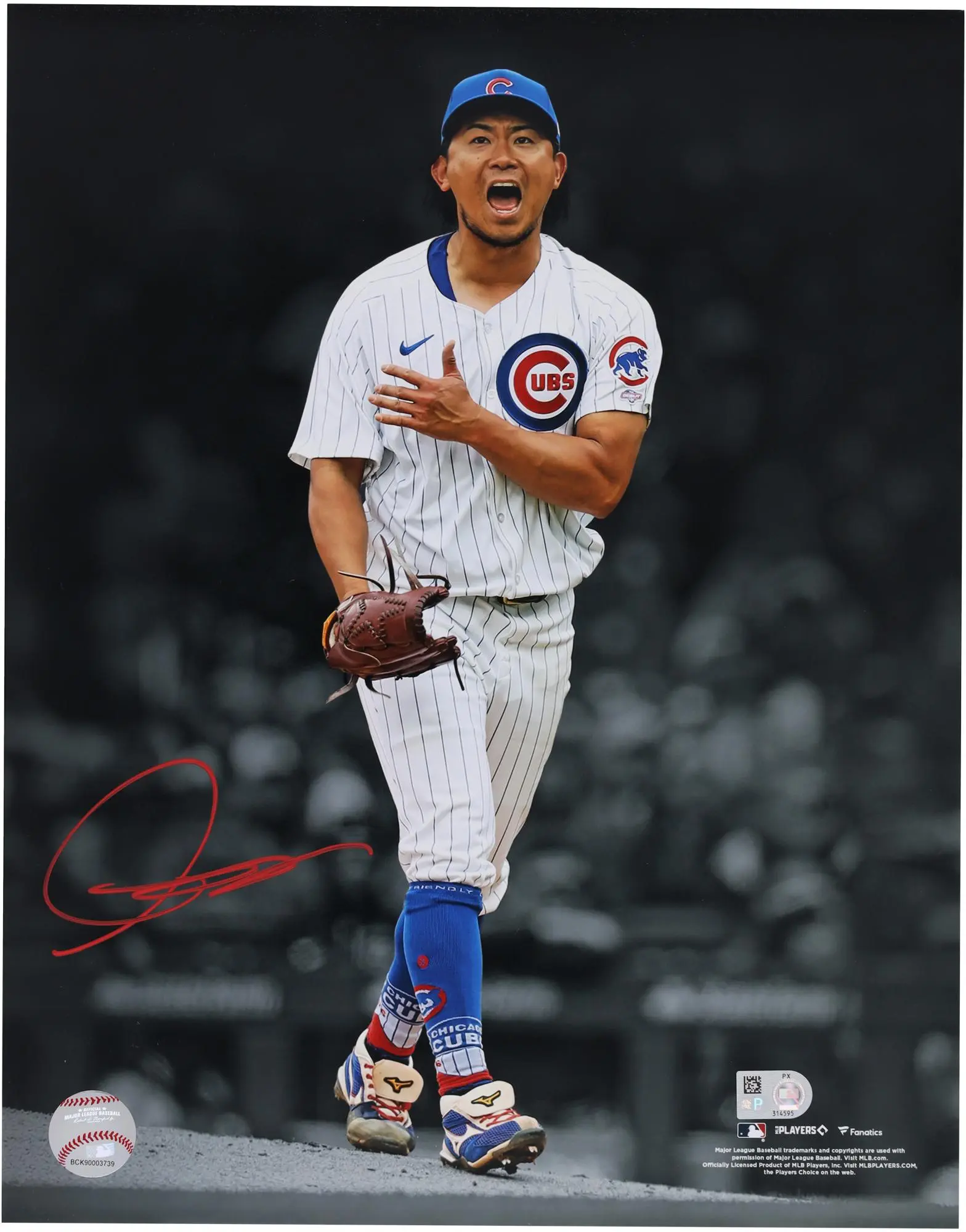 Shota Imanaga Chicago Cubs Autographed 11" x 14" Strikeout Celebration Photograph - Fanatics Authentic Certified