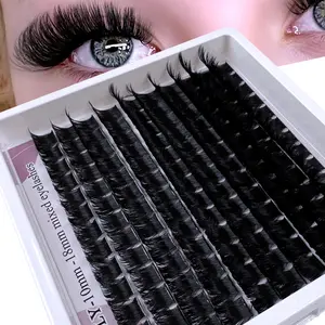 190pcs DIY Mink Eyelashes, Eyelash Extension, 100D/120D/150D/180D/200, Dense Curly Fake Lashes, Mixed Lengths 10-18mm, Reusable for Daily & Party Use