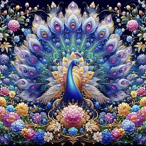 Peacock Pattern DIY Diamond Arts Colorful Painting Kit without Frame, Diamond Painting Kits DIY 5D Diamond Arts Colorful Painting for Bedroom Home Wall Decor