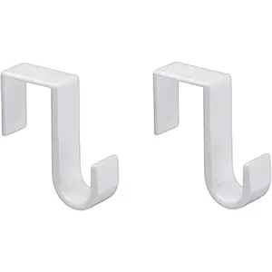 Over The Door Hooks Hangers, Laundry Hanger White Plastic 2 Pack Coats Towels Clothes,White
