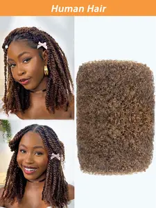 Afro Kinkys Bulk Human Hair for Dreadlock Extensions 1 Bundle Bulk Hair #4 Color Brazilian Virgin Hair For Women