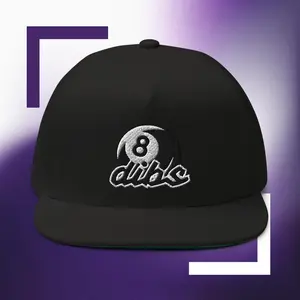 dibs 8 ball Flat Bill Cap, Made to order: drop shipped to your Address!