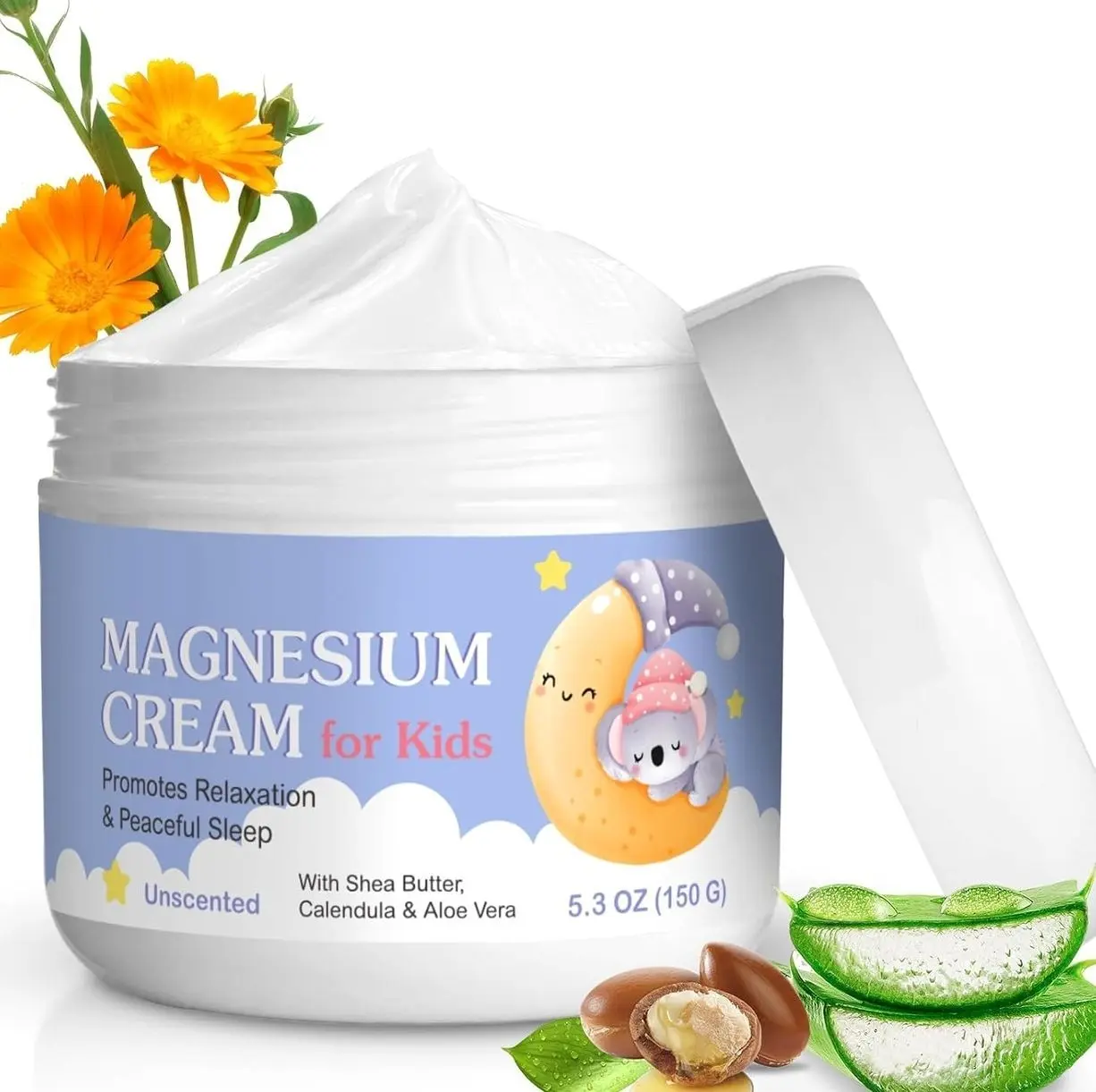 Magnesium Cream for Kids, 5.3 Fl Oz Magnesium Lotion for Sleep, Topical Body Lotion Apply to Feet, Legs, Arms or Joint, Easy to Absorb