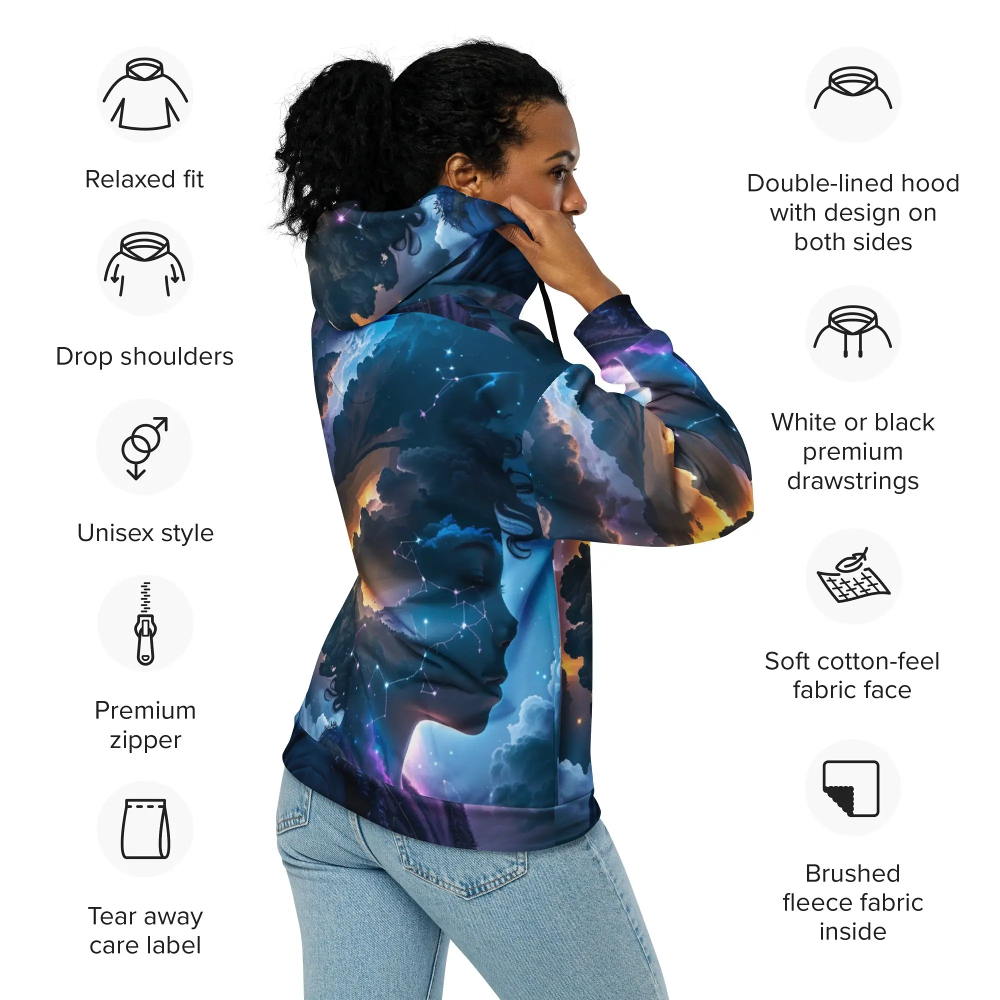 The NeuroGalaxy Zip  Unisex Hoodie  Built to Last.” Autism Acceptance Zip Hoodie