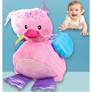 Musical Crawling Duck Plush Baby Toys 6-18 Months Tummy Time Dancing Walking Sensory Toy Gifts for 1 2 3 Year Old Toddlers
