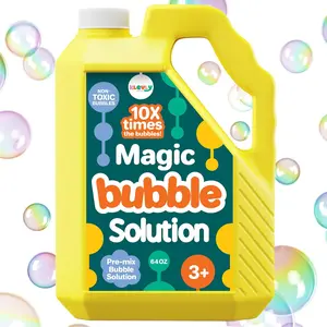 64 oz Iridescent Bubble Solution Refill |   Non-Toxic Pre-Mix Bubble Refill Solution No Mixing or Measuring Required |   Bubbles for Kids |   Bubbles Bulk |   Bubble Machine Solution |   Giant Bubble Solution