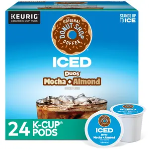 The Original Donut Shop ICED Duos Mocha + Almond Coffee - Keurig Iced K-Cup Pods - Flavored Iced Coffee - Iced Coffee Pods
