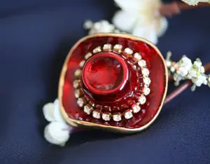 RED HAT SOCIETY Women Enamel Rhinestone Cowboy Country Brooch Pin, Red Enamel Cowboy, Cowgirl Hat Jewelry