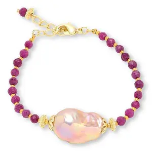 Connie Craig Carroll Jewelry Cultured Pearl and Gem Beaded Bracelet