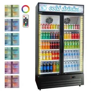 35 Cu. Ft. 40 Inch Commercial Refrigerator, Beverage Cooler with Glass Door, 8 Adjustable Shelves – Heavy‑Duty Drink Fridge for Restaurant, Bar, Cafe, or Convenience Store