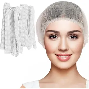 Disposable Bouffant Caps 100pcs,24inches Hair Net, Elastic Dust Cap for Food Service,Salon,Spa,Kitchen Head Cover