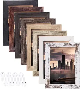 4x6 Picture Frames Set of 8, Rustic Picture Frames Multi -Color,Vertical and Horizontal Formats for Wall Hanging and Tabletop Display, for Rustic Home & Office Decor