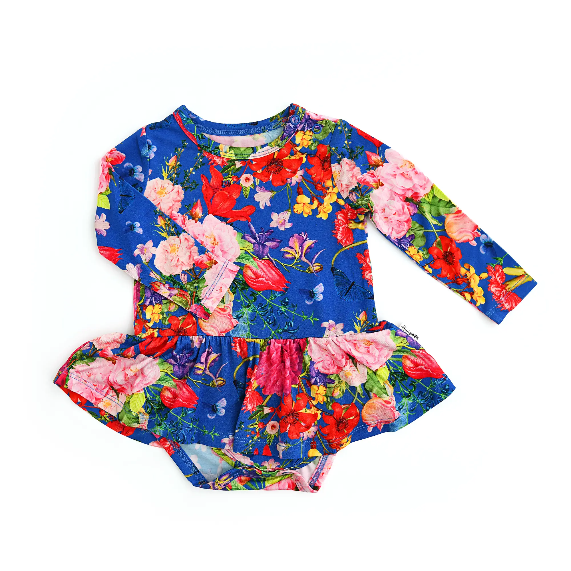 Briella TUTU Baby Dress Bamboo Floral Long Sleeve Button Gigi and Max