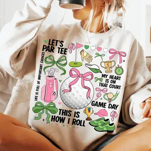 Retro Groovy Golf Game Day shirt, Masters Golf , Coquette Bow , Game Day Coquette , Tis the Season ,Game Day