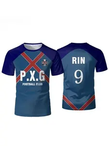 Anime PXG Football Fan Uniform Men's and Women's Breathable Football Short Sleeve T-shirt Anime SHIDOU RIN Japan Role Playing Clothing Soft and Skin friendly Sweat Absorbing Y2K