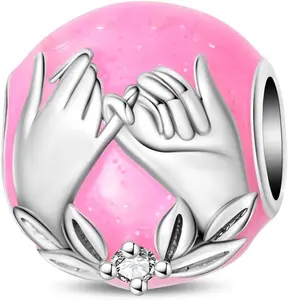 S925 Sterling Silver Glow in Dark Charms for Pandora Bracelets Romantic Valentine's Day Gifts for Women, Wife, Girlfriend, Partner Christmas Birthday Jewelry Charm