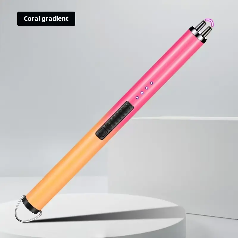 Marumura Portable Rechargeable Coral Gradient Electric Candle Igniter Torch - Self-Igniting Home Supply Lighter Accessory, Travel-Friendly Kitchen Utensil, Mom Gifts (Birthday, Mother's Day) for Daughter Son, Portable Rechargeable Lighters, Self Igniter T