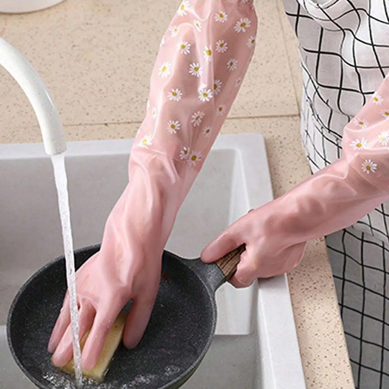 Winter Long Thick Rubber Dishwashing Gloves, Household Cleaning Gloves, Protect Hands From Cold, Waterproof Insulated Non-Slip Gloves, Daily Kitchen Cleaning Supplies, Rubber Gloves For Dishwashing