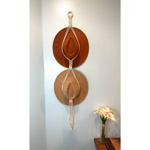 Double Macrame Hat Holder