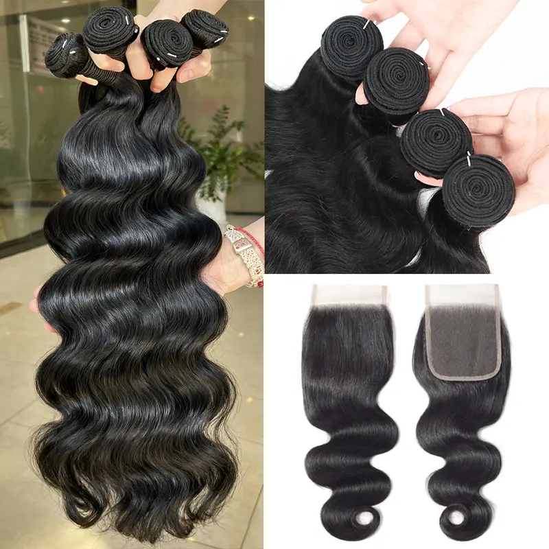 Gefily hair shop 12A Human Hair Bundles 22 24 26 Inch Body  display picture 1