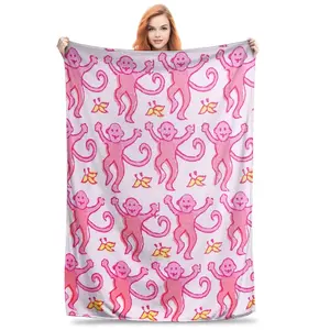 Preppy Roller Monkeys Rabbit Blankets Portable Flannel Sofa Throw Blanket for Home Bedroom Outdoor Throws Bedspread Quilt
