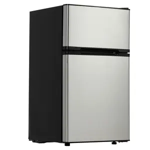 Mini Refrigerator with Adjustable Thermostat - Single Door Compact Fridge with Freezer and Removable Glass Shelves - Small Refrigerator for Bedroom Dorm Office