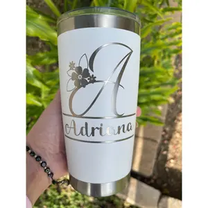 Personalized Travel Mug, 20oz Tumbler, Custom Insulated Steel Laser Engraved Tumbler, Corporate Gifts, Etched Tumbler, Monogram Tumbler