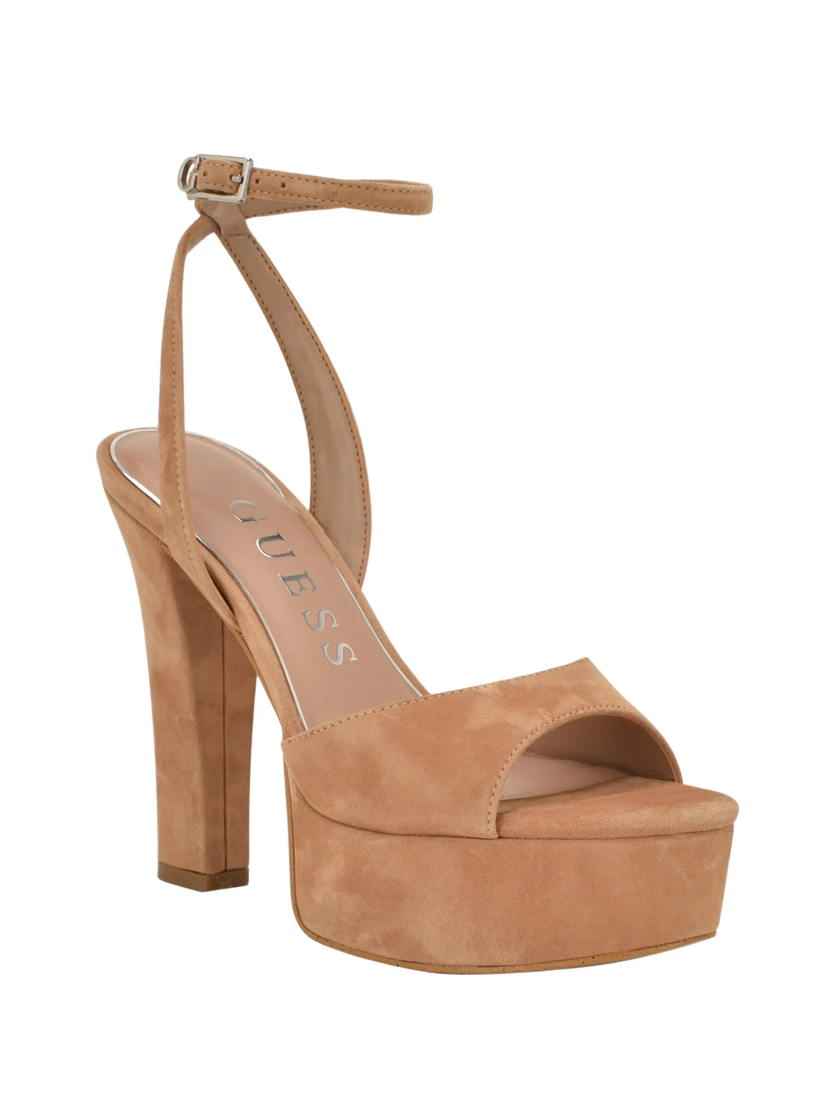 GUESS Female Hitten Suede Platform Dress Sandals