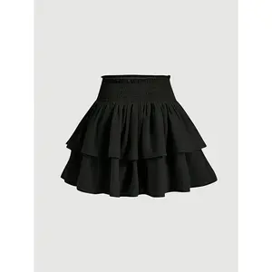 New Women’s High-Waist Slim-Fit Tiered Mini Skirt, Elegant A-Line Design, Perfect for Parties & Casual Wear