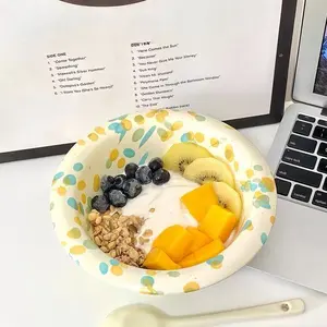 Splatter Multipurpose Ceramic Bowl 24oz 700ml Microwave & Dishwasher Safe for Cereal Salads & Soups