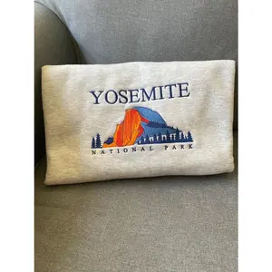 Embroidered Yosemite National Park Crewneck, California State Embroidery Sweatshirt, Gift for Nature Lovers Adventure Seekers
