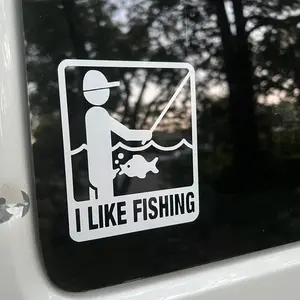 I Like Fishing Decal, Funny Fishing Decal Car, Fishing Sticker, Gift For Dad P